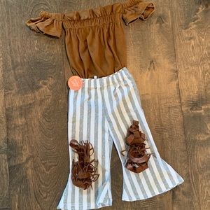 Top, pants, shoes, bow outfit bundle NWT